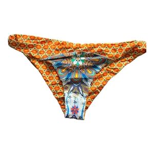 NEW Red Carter Orange and Blue Bikini Bottom Swimwear, MEDIUM